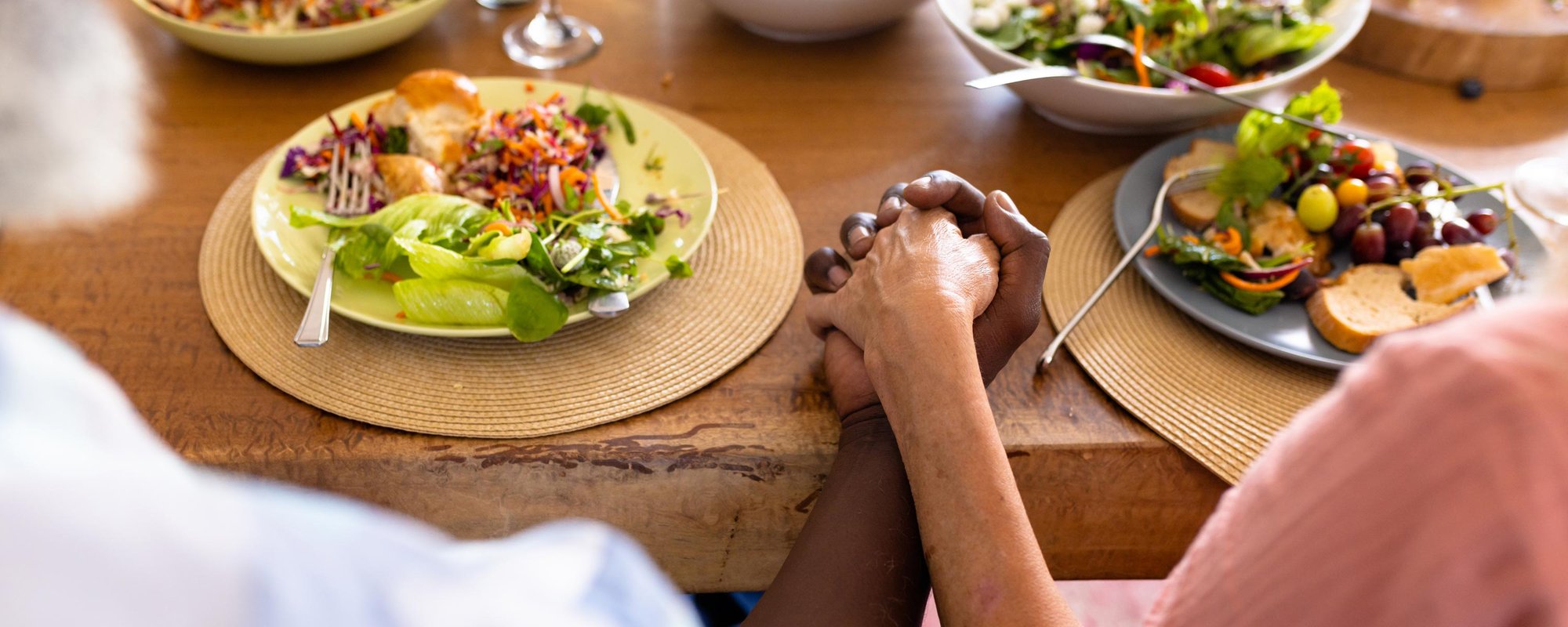 enjoying a tasty healthy meal together